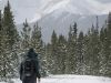Snowshoeing  on a trail Near Canmore